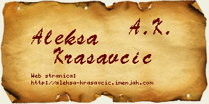 Aleksa Krasavčić vizit kartica